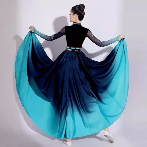 Women Chinese folk Mongolian dance dresses for girls female Art Examination Prairie Dance Mongolian Dance long gown 